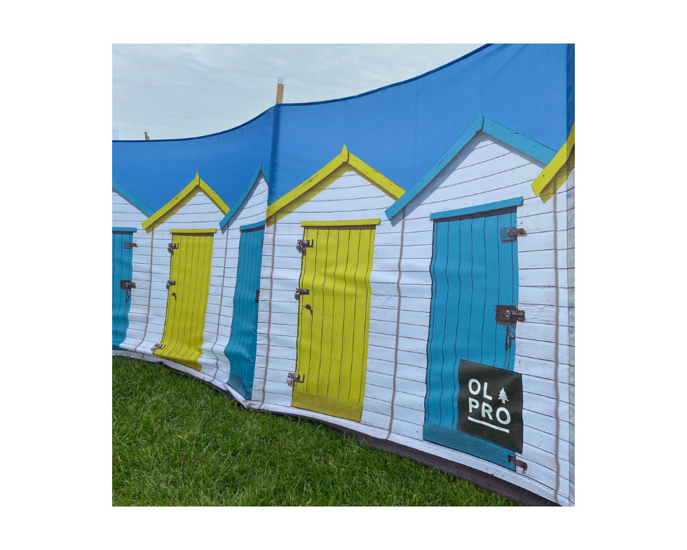 OLPRO Beach Huts 5 Pole Windbreak (Wooden Poles)-Out & About Live