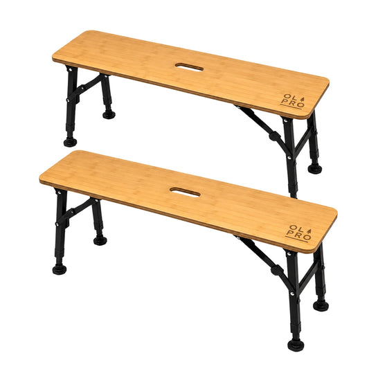 OLPRO Folding Bamboo Bench Set