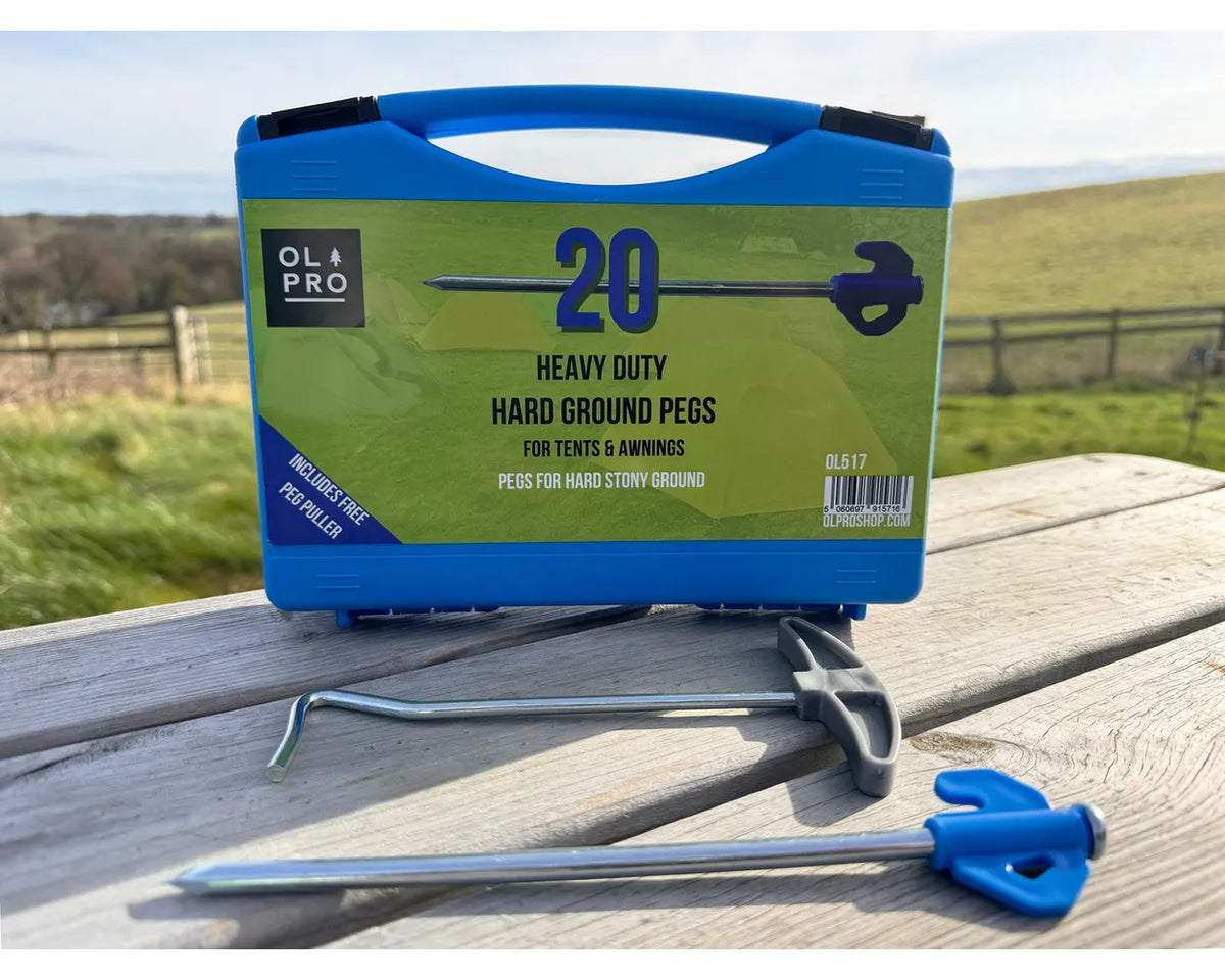 OLPRO 20 Hard Ground Pegs and Peg Puller-Out & About Live