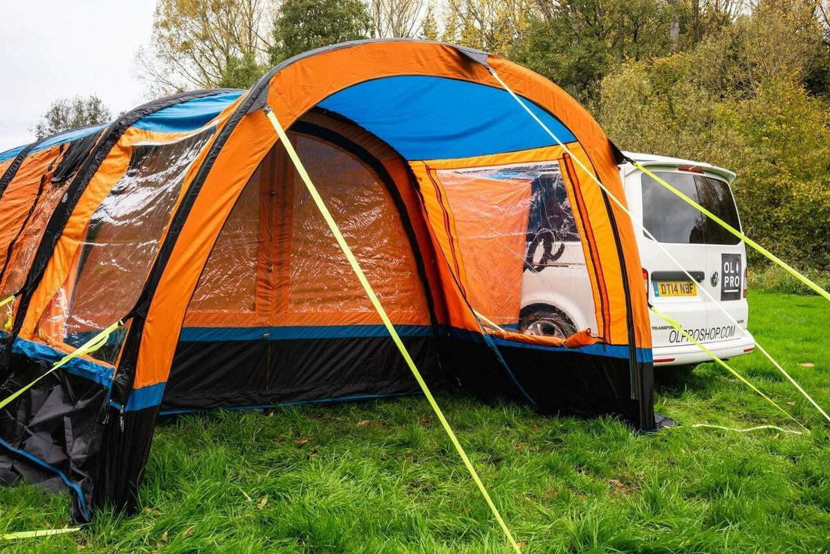OLPRO Cocoon Breeze® Campervan Awning Extension - Orange & Black- Out & About Live