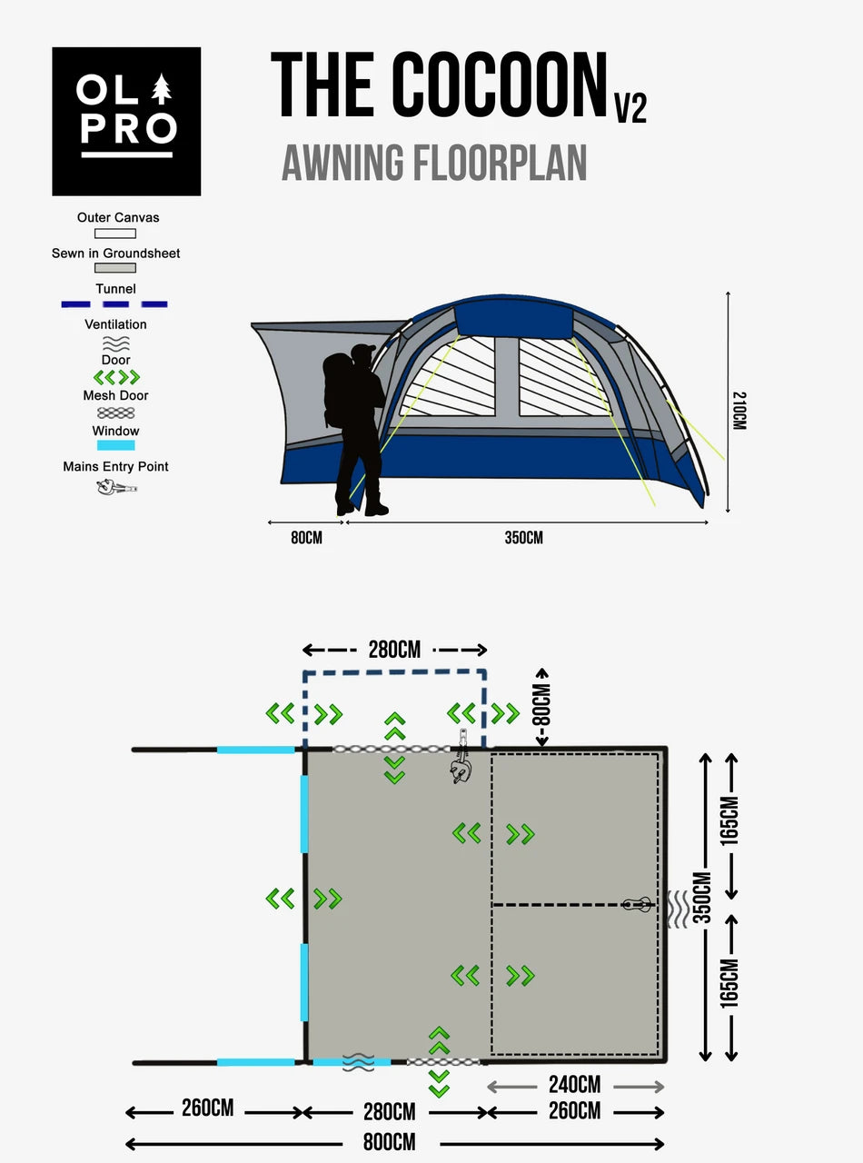 OLPRO Cocoon V2 Campervan Awning- Out & About Live