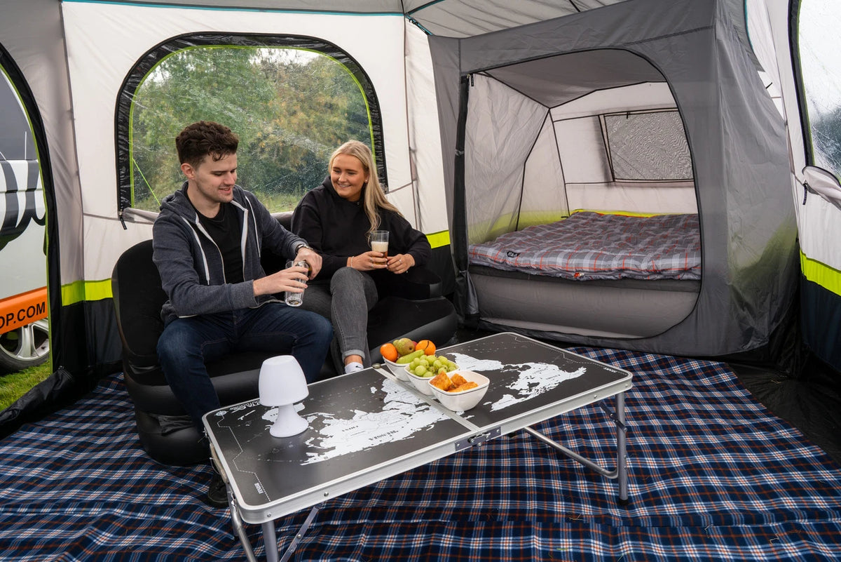 OLPRO Hive Campervan Awning (Fibreglass Poles) - with Sleeping Pod- Out & About Live