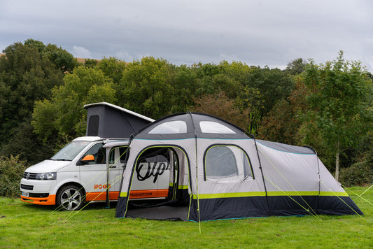 OLPRO Hive Campervan Awning (Fibreglass Poles) - with Sleeping Pod- Out & About Live