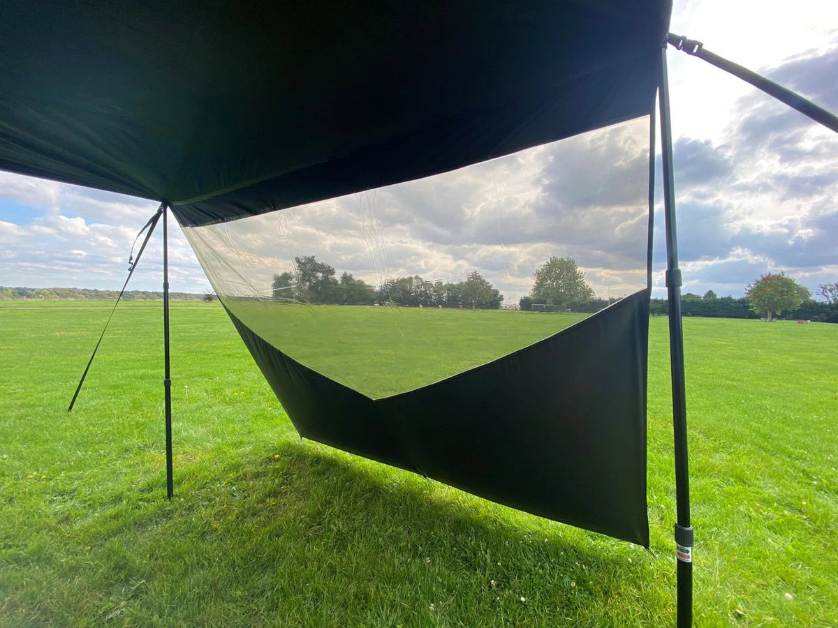 OLPRO Scenic Shade Campervan Canopy with PVC Window- Charcoal- Out & About Live