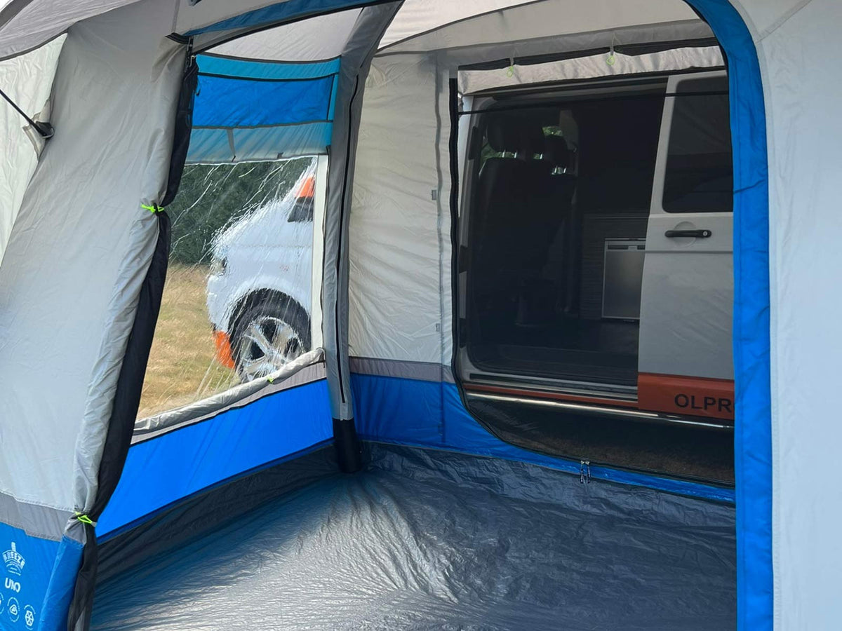 OLPRO Uno Breeze®  Campervan Awning- Blue- Out & About Live